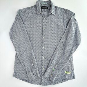 Scotch & Soda Shell Print Button Up Shirt Amsterdam Couture Blue White Cotton M